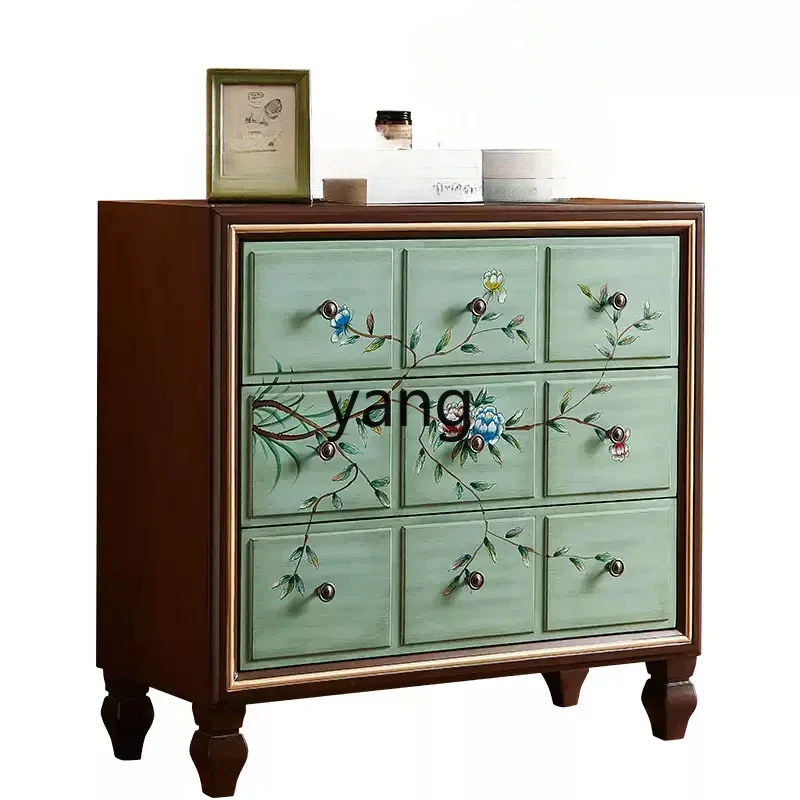 

xyy painted chest cabinet solid wood retro living room sofa side TV side cabinet