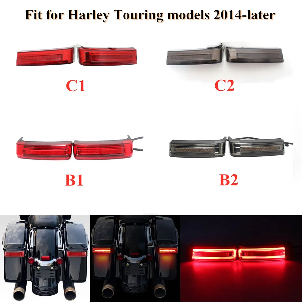 

Motorcycle LED Saddlebag Turn Signal Rear Run Brake Light For Harley Touring Electra Glide FLHX FLHR Luggage Lamp Accessories