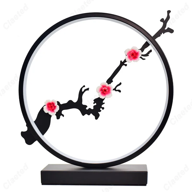 Creativo minimalista retrò LED stile cinese Plum Blossom lampada da tavolo studio camera da letto comodino illuminazione atmosfera di fascia alta