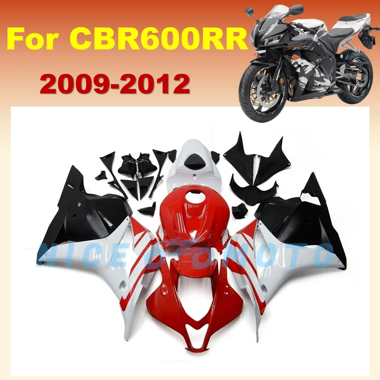 

New ABS Plastic Body shell Motorcycle Fairing Kit For Honda CBR600RR 2009 2010 2011 2012 cbr600rr CBR 600RR 09 10 11 12