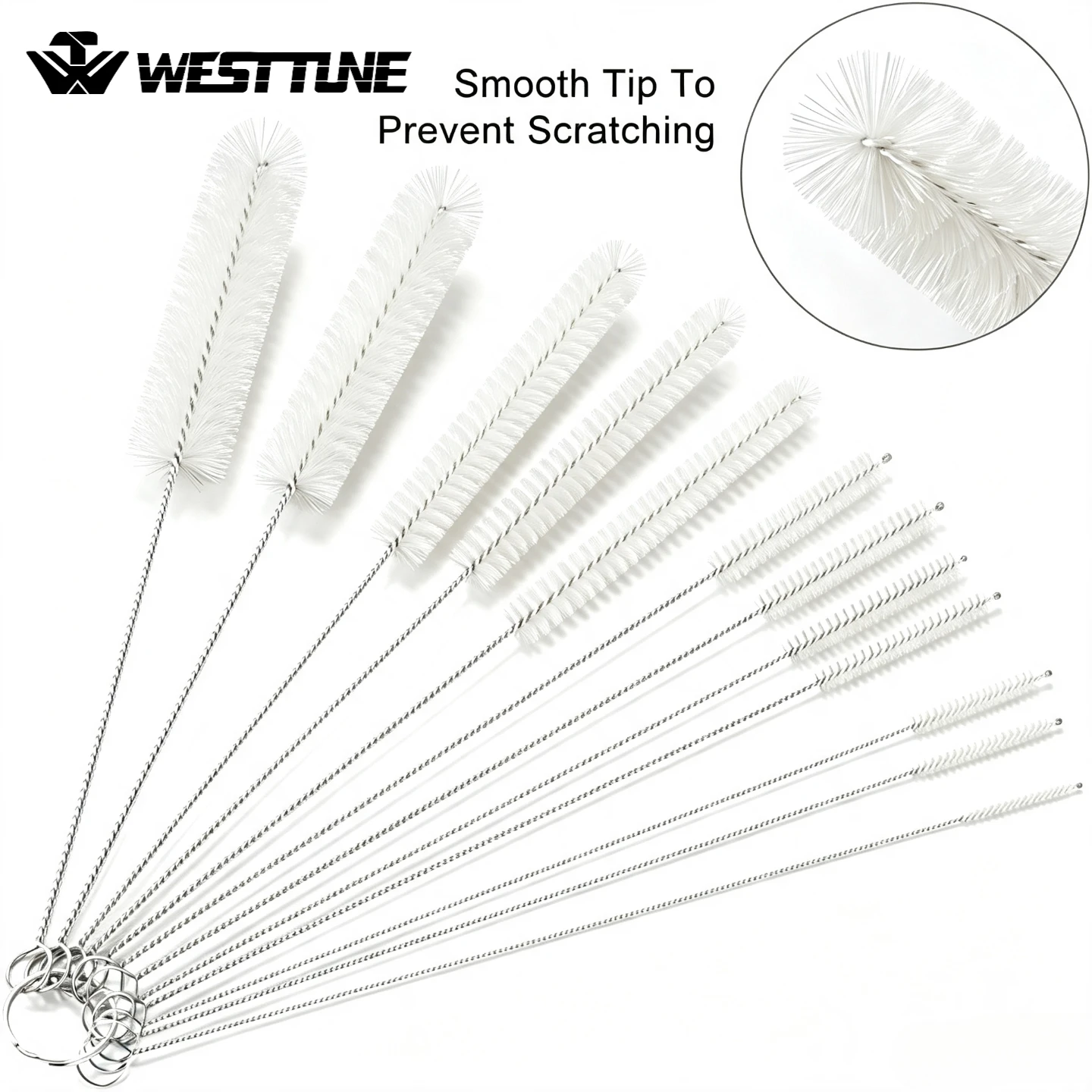 WESTTUNE Bendable Brush Straw Cleaner Wide 22mm Pipe Cleaners Extra Long Straw Brush for Sippy Cup Water Bottle Set of 12pcs