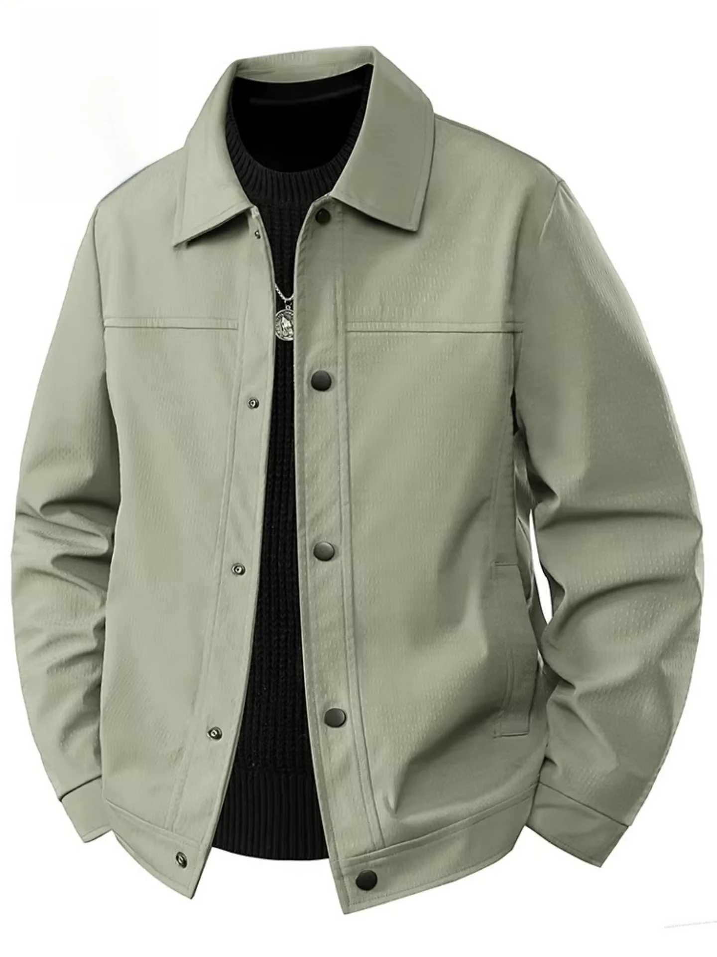 

Мужская повседневная куртка для весны и осени, новая модная универсальная верхняя одежда для молодежи, тонкая куртка-поло из полиэфирного волокна