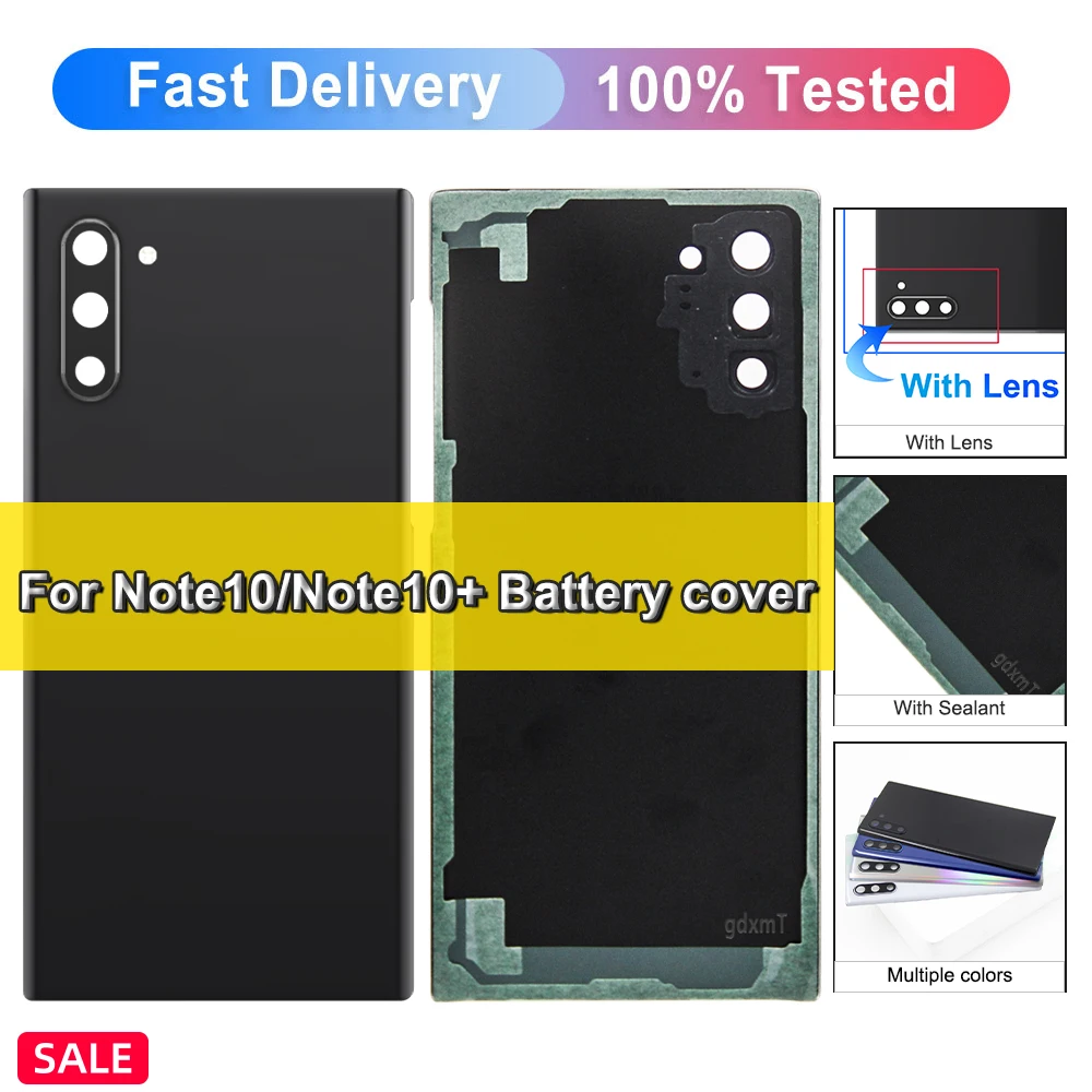 Back Cover for Samsung Galaxy Note 10 / Note 10 Plus Back Door Replacement Hard Battery Case Rear Housing Cover with Adhesive