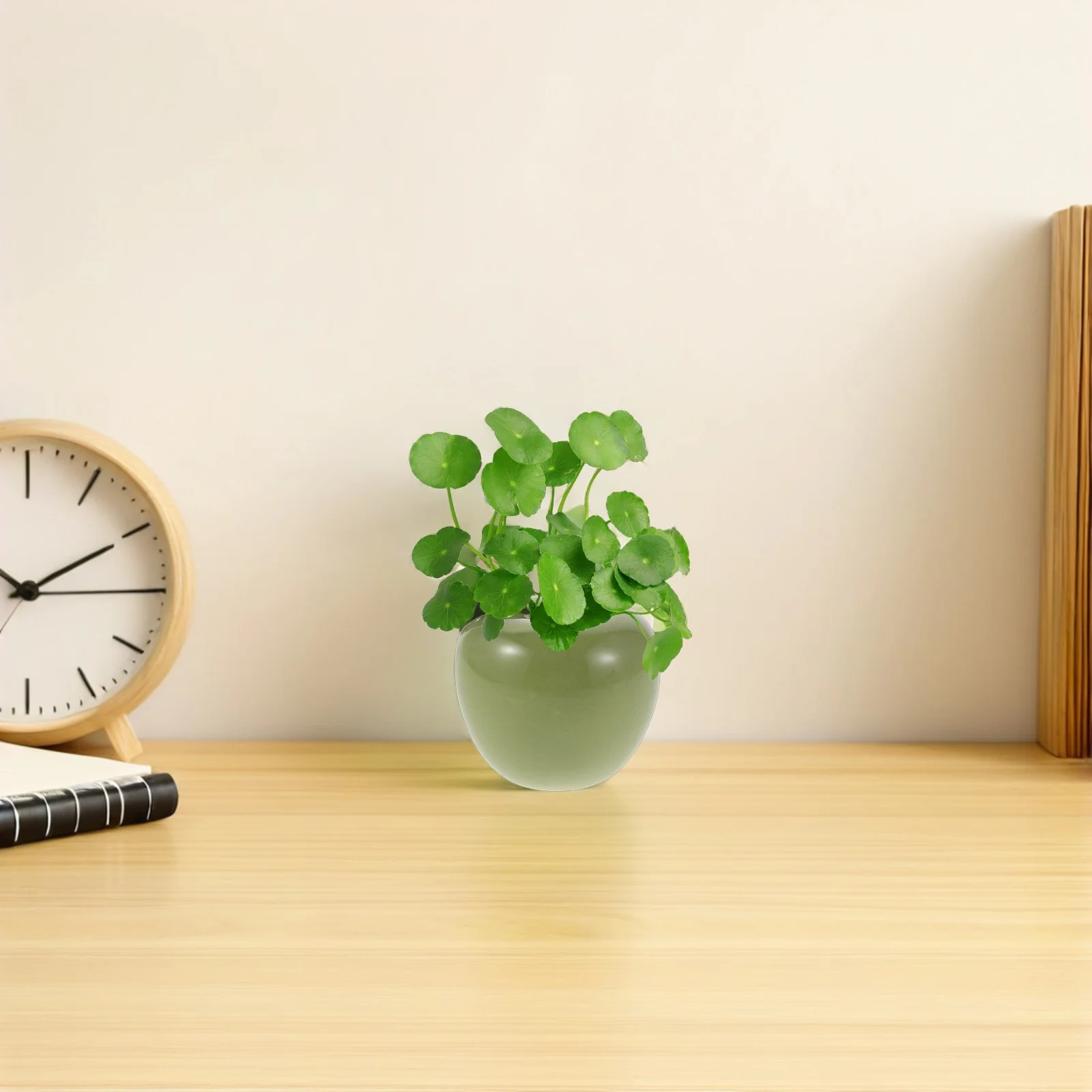 

Ceramic Apple Vase Glazed Green Hydroponic Planter Small Succulent Planter No Soil Needed Easy Care Mini Flower Vase Desktop