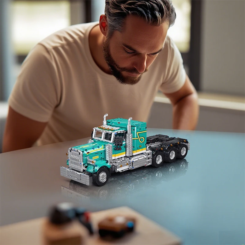 قالب الملك 13201 شاحنة عتيقة التقنية بنة الأطفال التعليمية RC عرض تستحق الطوب ضرب مجموعات الالعاب للطفل