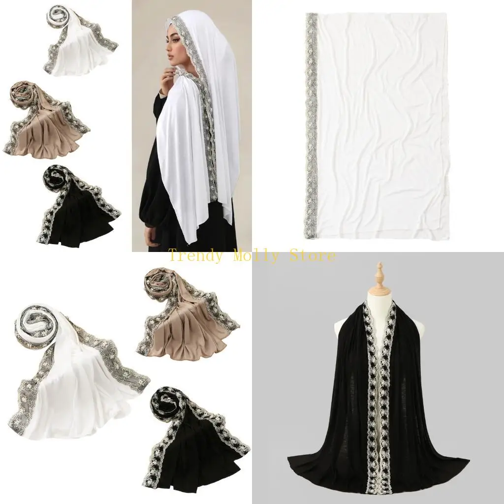 

N5KB модный шарф-тюрбан унисекс носить хиджаб стиль дышащая ткань длительный срок службы