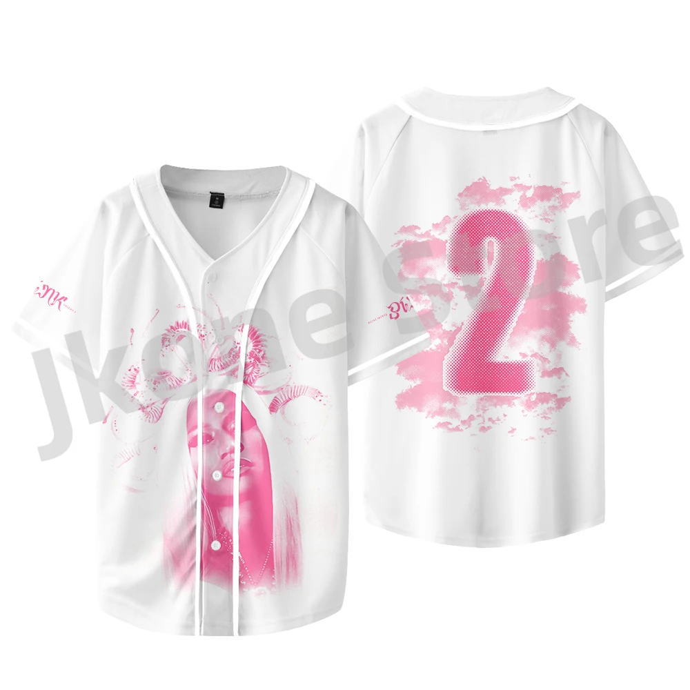 

Nicki Minaj PF2 Baseball Jacket Pink Friday Tour Merch Women Men Fashion Casual Short Sleeve Tee Top