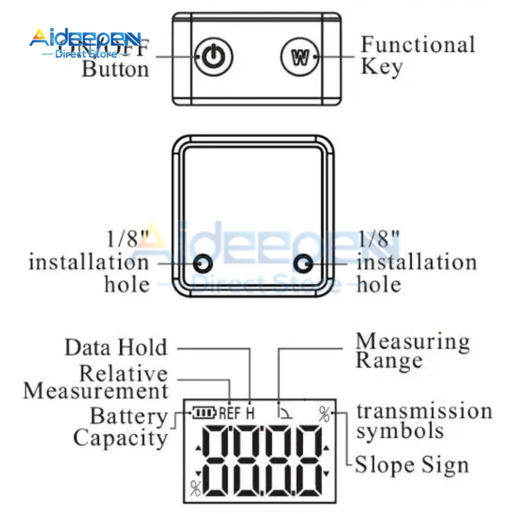 4*90 Degree Digital Level Protractor Angle Finder Bevel Gauge Inclinometer with Magnetic Protractor Inclinometer Angle Meter