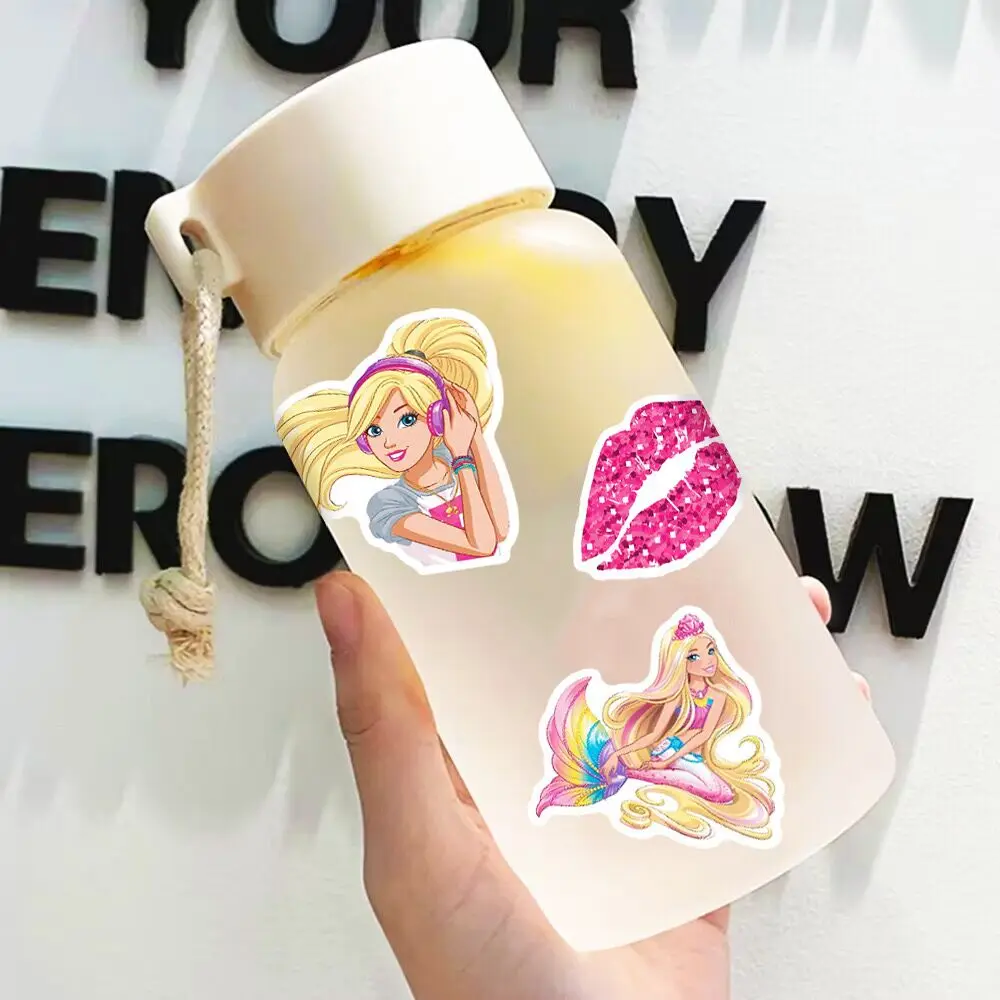 10/50Pcs Cute Cartoon Anime Princess Barbie Stickers Aesthetic DIY Skateboard Phone Fridge Notebook Bike Graffiti Sticker Toy