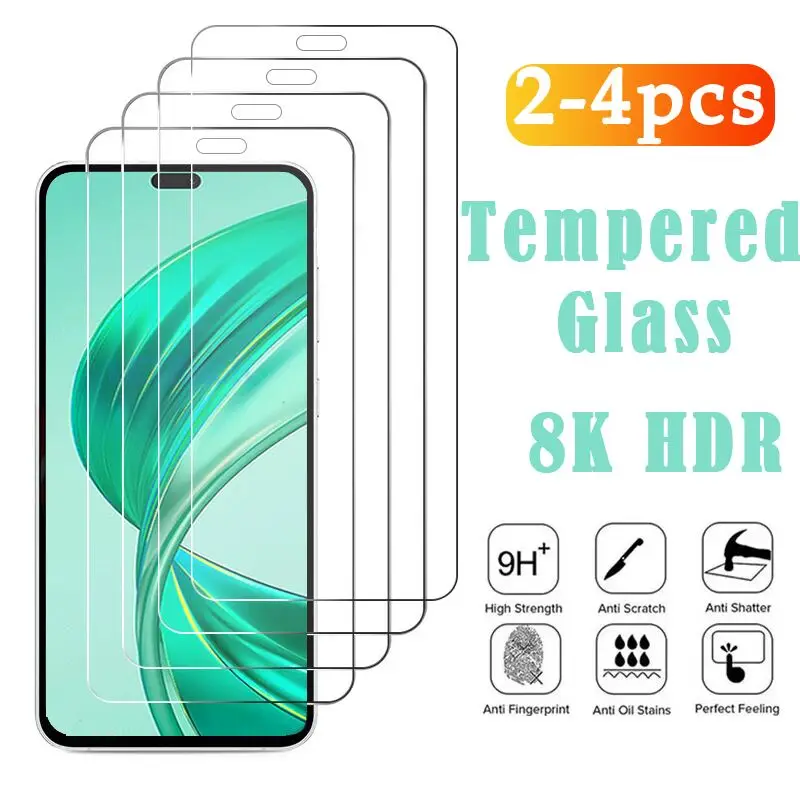 

2-4Pcs Tempered Glass for Honor X8b X7b X6b X5b Screen Protector for Honor 90 GT X60 X60i X50i Plus X8a X7a X6a Protective Film