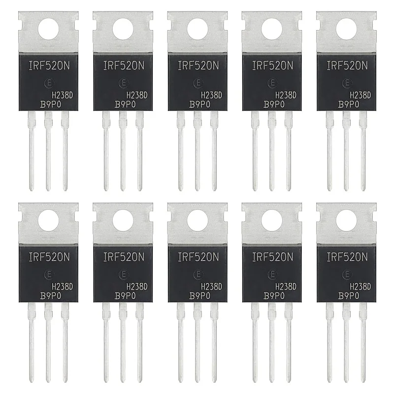 

IRF520 IRF520N IRF520PBF MOSFET Transistors 9.7 A 100 V N-Channel Power MOSFETS Transistor 9.7 Amp 100 Volt TO-220 Pack of 10