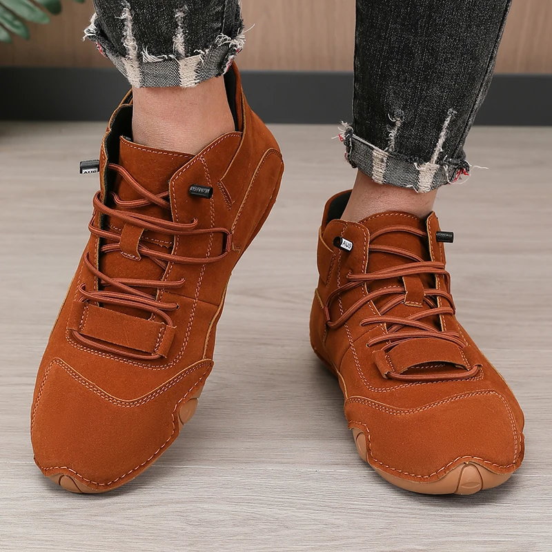 メンズレトロデザインスニーカー新しい屋外ソフト底カジュアルシューズ通気性夏フラットブーツ快適なホット販売 2025