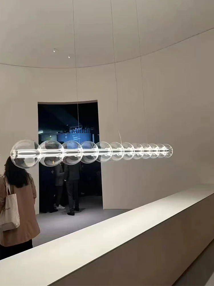 Italian modern restaurant chandelier creative studio study glass bubble lamp