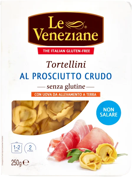 Tortellini z szynką dojrzewającą  Tortellini Prosciutto Crudo Senza Glutine 250g - Le Veneziane