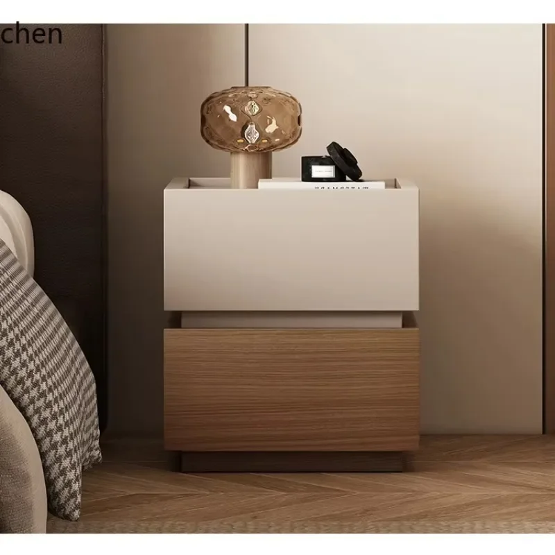 d8 Solid Wood Bedside Table Simple Modern Bedroom Small Building Block Storage Bedside Organizer Side Cabinet