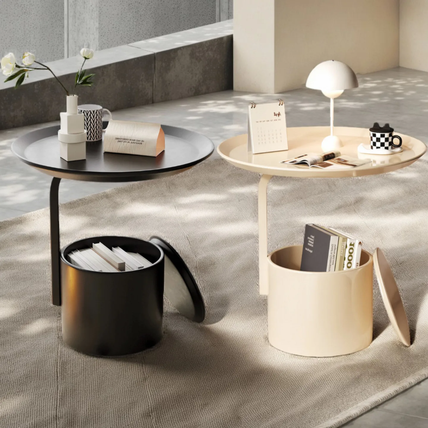 Sofa Side Several Removable End Table Minimalist Cream Wind Small Round Table Corner Several Creative Mini Bedside Shelf Table