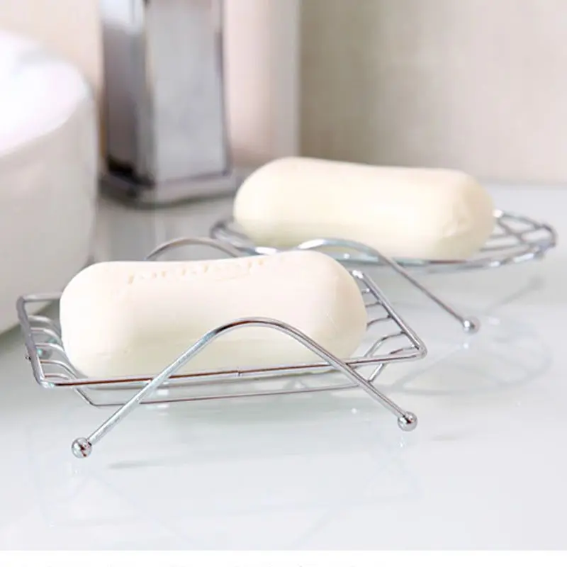 100pcs Square Oval Stainless Steel Soap Holder Drain Dish Tray Fashion Brief Home Bathroom Accessories 0 sold