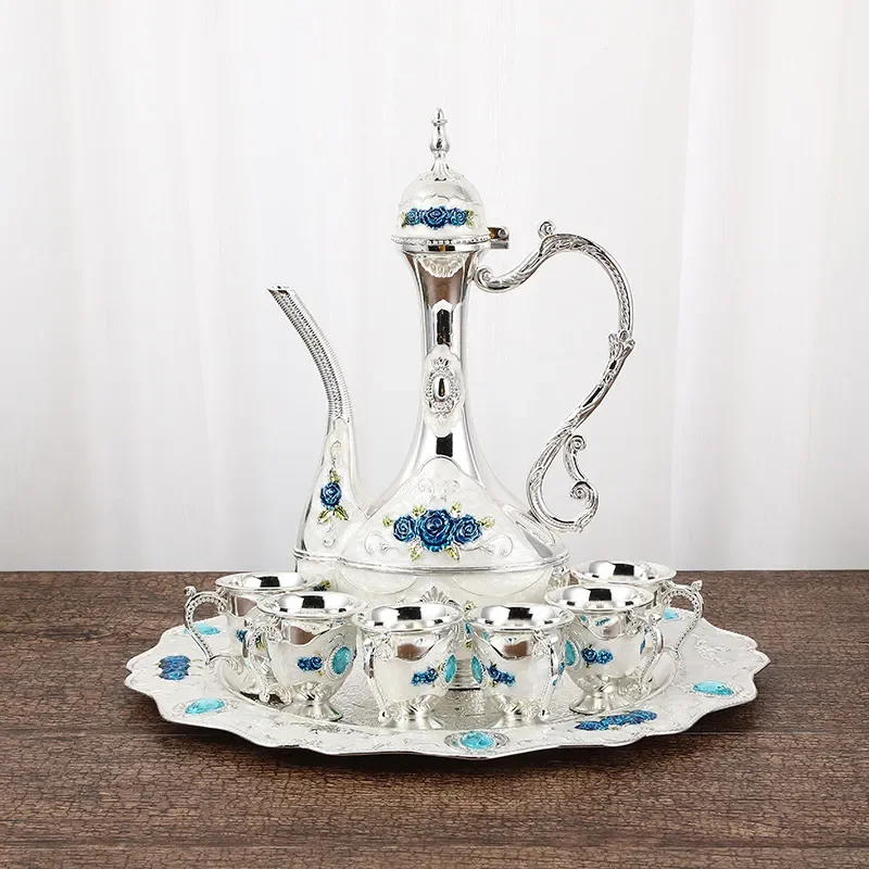 Modern Ceramic Wine Pot Set with Matching Baijiu Cups Elegant Home Bar Decor High Quality Liquor Serving Kit for Hotel Use