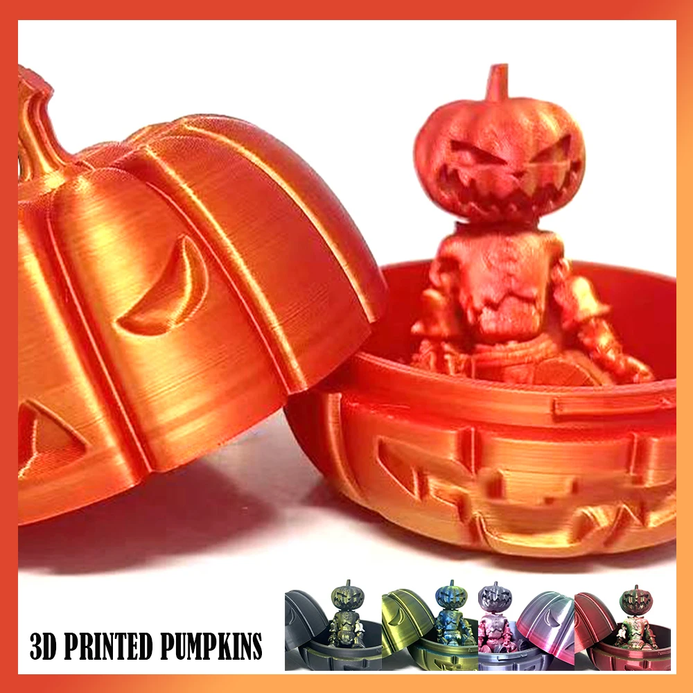 3D Printed Figures Pumpkins Model Toys Scarecrow Multi-joint Movable Ornament Kids Toys Decorative Pocket Novelty Toy Boys Gifts