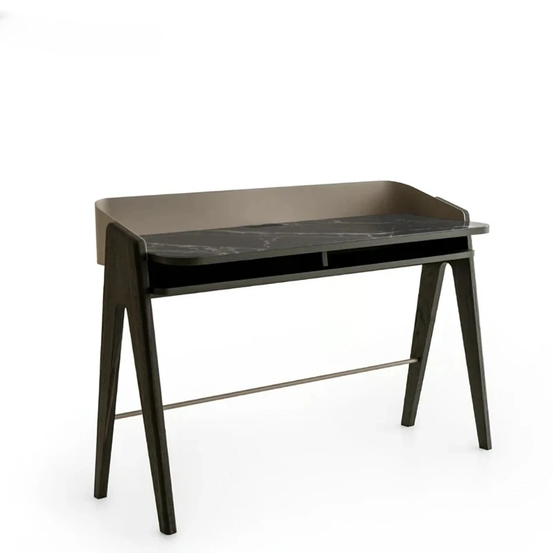 

Italian Modern Light Luxury Marble Desk, Simple And Modern Home Computer Desk, Study Solid Wood Writing Desk, Office Desk