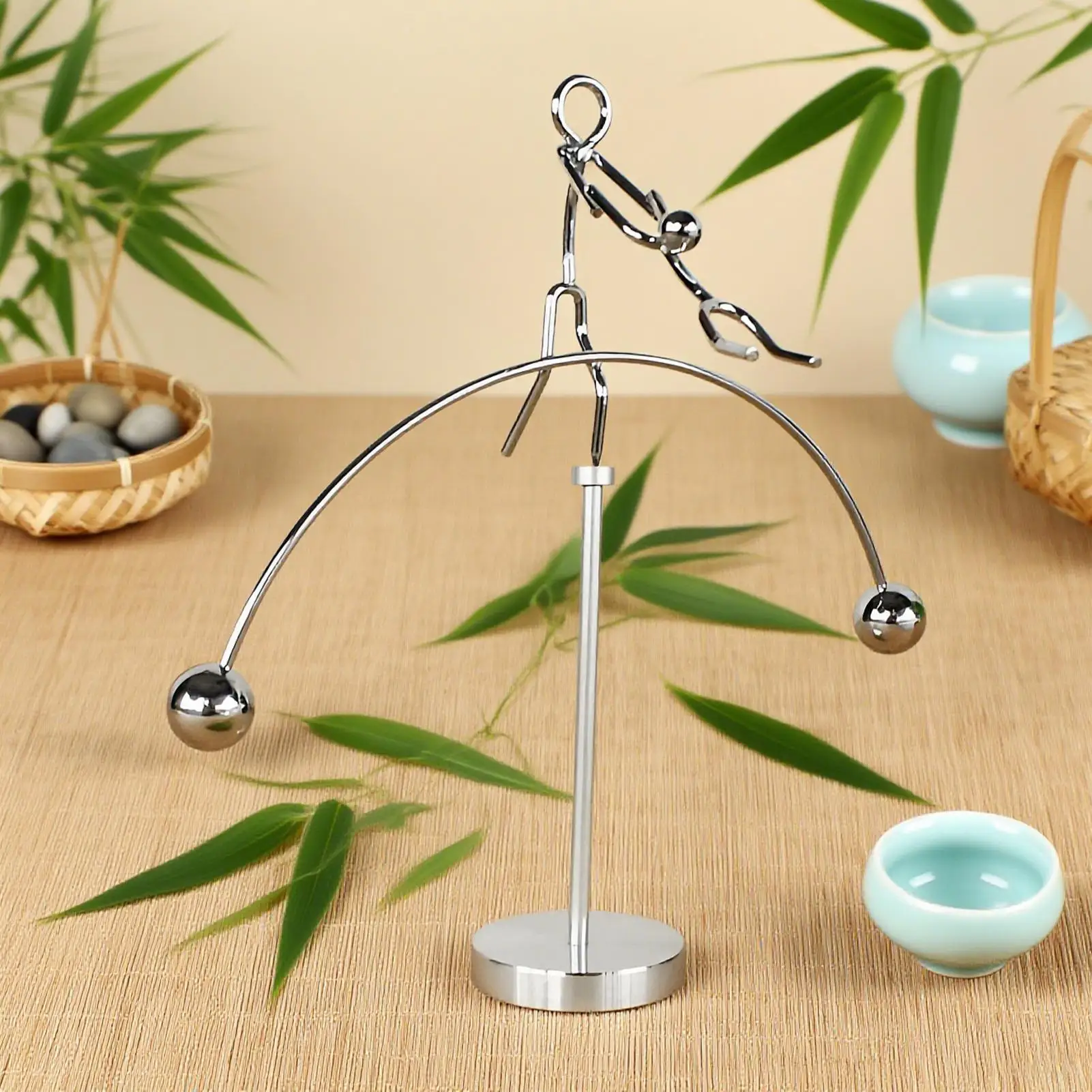 Mainan Keseimbangan, Mainan Meja Penyeimbang, Ornamen Lucu, Dekorasi Baja Tahan Karat untuk Meja, Pesta, Rumah, Tempat Kerja, Ulang Tahun, Rak, Liburan