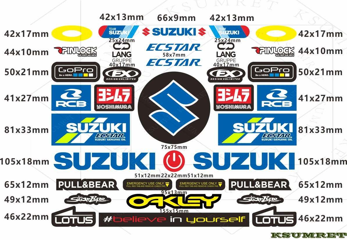 Vinyl Suzuki Motorcycle Stickers Decals Logo Tank Emblem