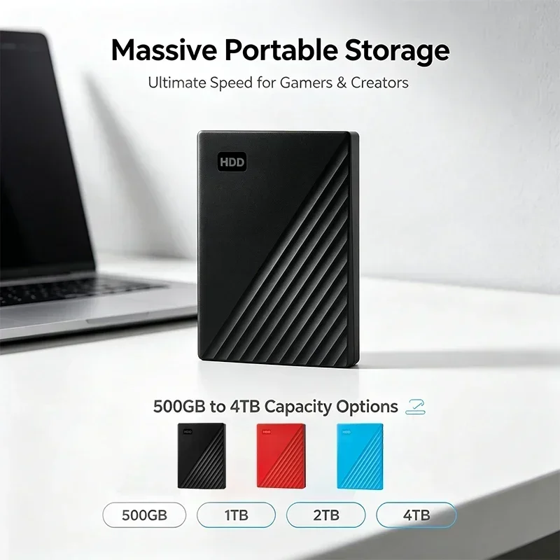 Drive Desktop PC Laptop Mac Backup Storage Portable External Hard Disk 2.5 USB3.0 Fast Transfer 500GB 1TB 2TB 4TB HDD Disk