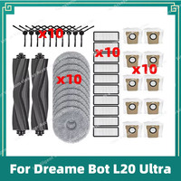 Compatible For Dreame Bot L20 Ultra / L30 Ultra / X20 Pro Main & Side Brushes Mop Cloths HEPA Filters Dust Bags Accessory Kits