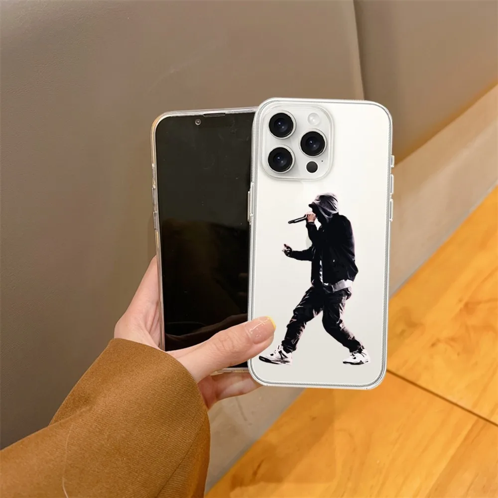 Singer Eminem  Phone Case For iPhone 15 14 13 12 11 Mini Pro Max X XR XSMax 7 8 Plus SE20 Transparent Cover