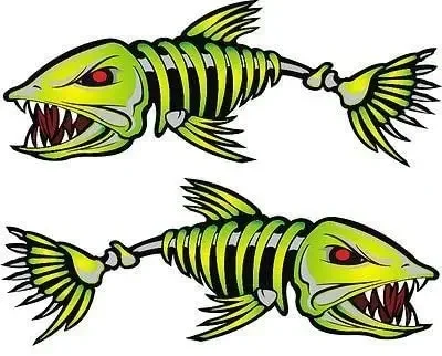 

jpct Bone fish cover scratch waterproof car sticker external accessories supplies toon decorative window refrigerator PVC