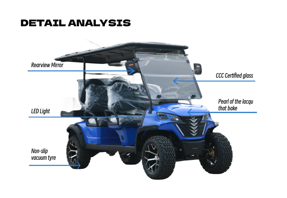 عربات جولف ذات عجلات كبيرة، عربة جولف كهربائية مكيفة الهواء #2