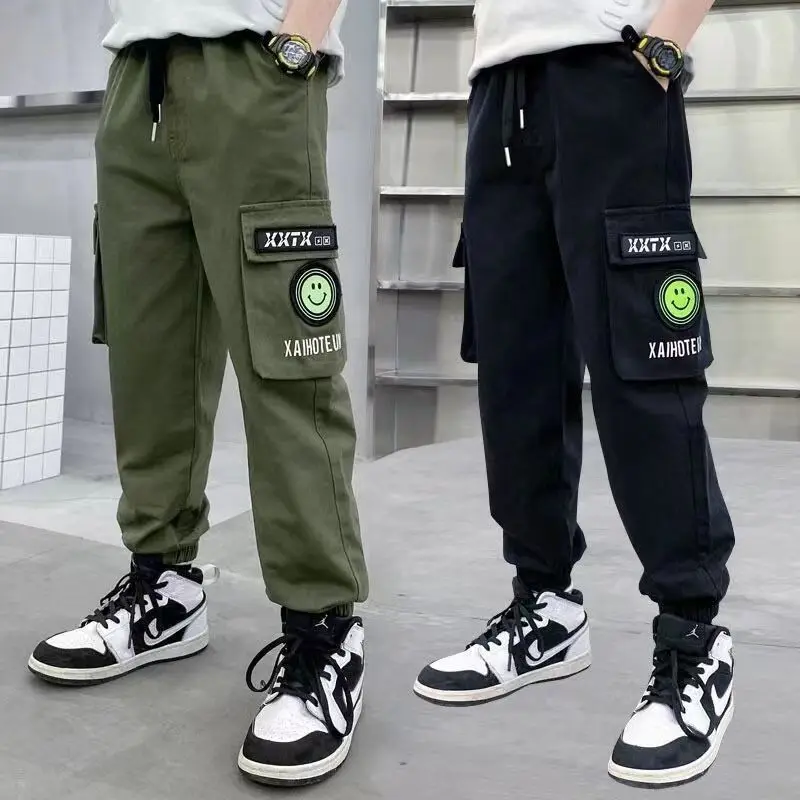 New Spring and Autumn Children\'s Teenage Boys Casual School Sports Pants Korean Pants Jogging Children\'s Jogging Sports Pants