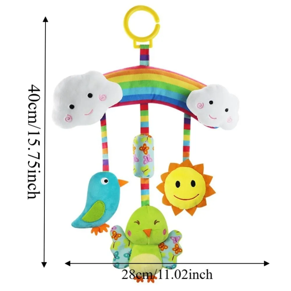 Sensory Animal Baby Colorful Bell Teether Rainbow Activity Soft Sensory Rattles Infant Activity Center Toddler view 6