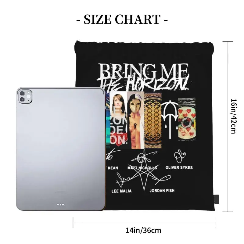 Bring Me He Horizon Band Signatures Drawstring Bags Gym Bag Backpack Multi-function