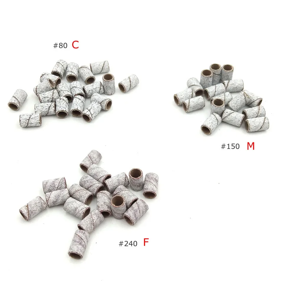 Hytoos-ペディキュアおよびペディキュアツール用の白いサンディングバンド、電気ドリルアクセサリー、研磨ツール、80 #、150 #、240 # 、100個。