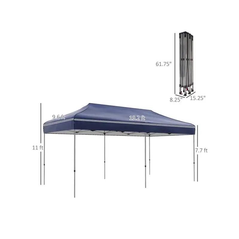

Темно-синяя всплывающая палатка с навесом — простая установка, портативное укрытие для мероприятий на открытом воздухе, пикников и кемпинга