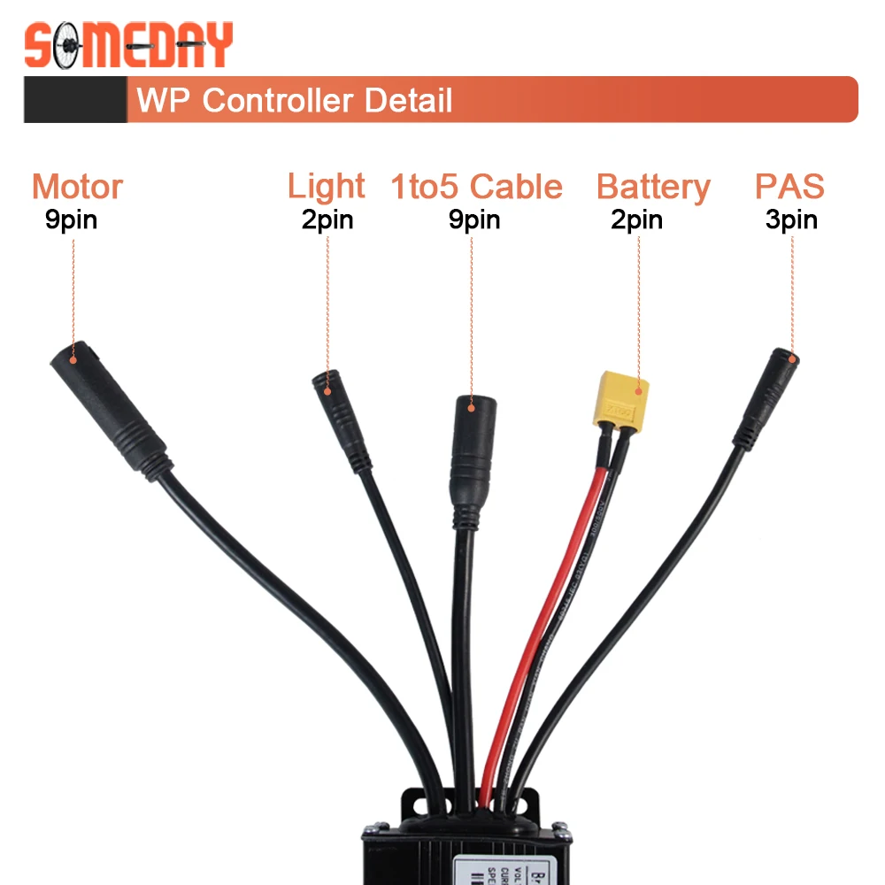 SOMEDAY Electric Bicycle 36V/48V 17A 26A 30A 3 Model Sinewave Controller S866 S900 GD01 LCD Display For 350W500W750W1000W Ebike