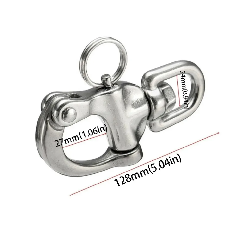 316 Stainless Steel Snap Shackle Rotary Spring Hook Swivel Bracket Rotary Shackle Quick Release 70mm Size Boat Shackle