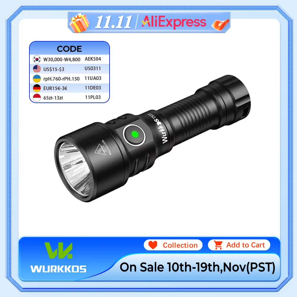 yZ[zWurkos TS15 ~jg[`[d EDC d 900LM SFT25R LED 14500/AA obe[v IP68 hnCLOLvCg
