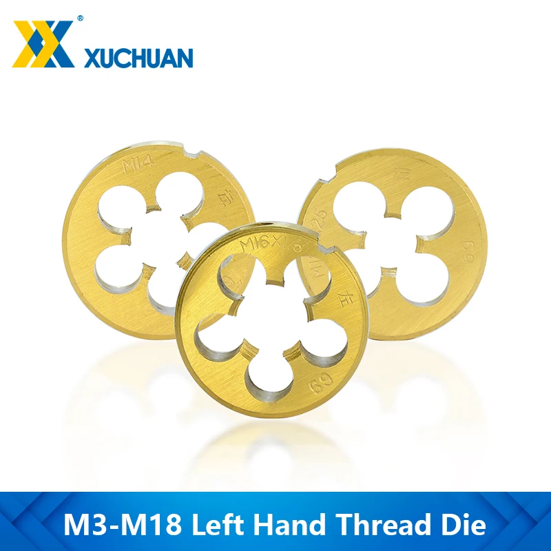 Screw Thread Die Threading Tool Left Hand Metric Die Titanium Coated Hand Tools M3 M6 M8 M10 M12 M14 M16 M18