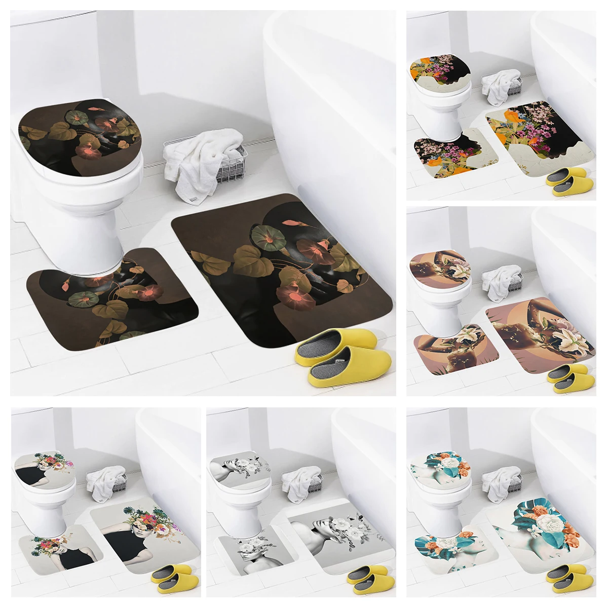 

Домашние коврики для ванной комнаты, коврик для ног в стиле животного, современные аксессуары, Противоскользящий коврик для ванной, абстрактный morandi