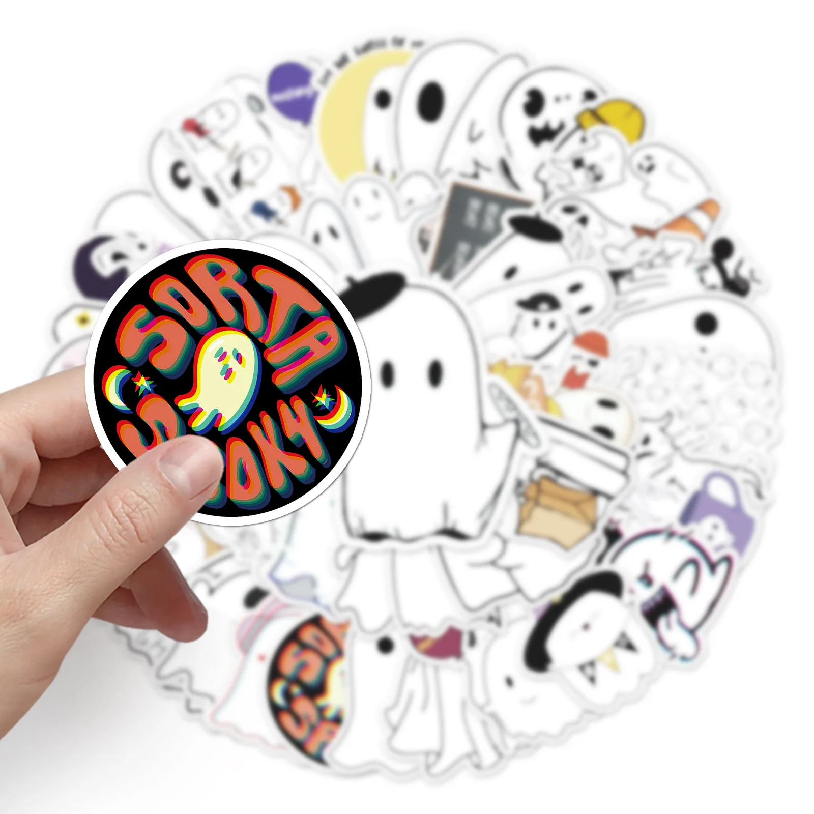 10/30/50PCS New Trend Animation Cartoon Ghost Graffiti Sticker Helmet Refrigerator Mug DIY Waterproof Graffiti Sticker Wholesale