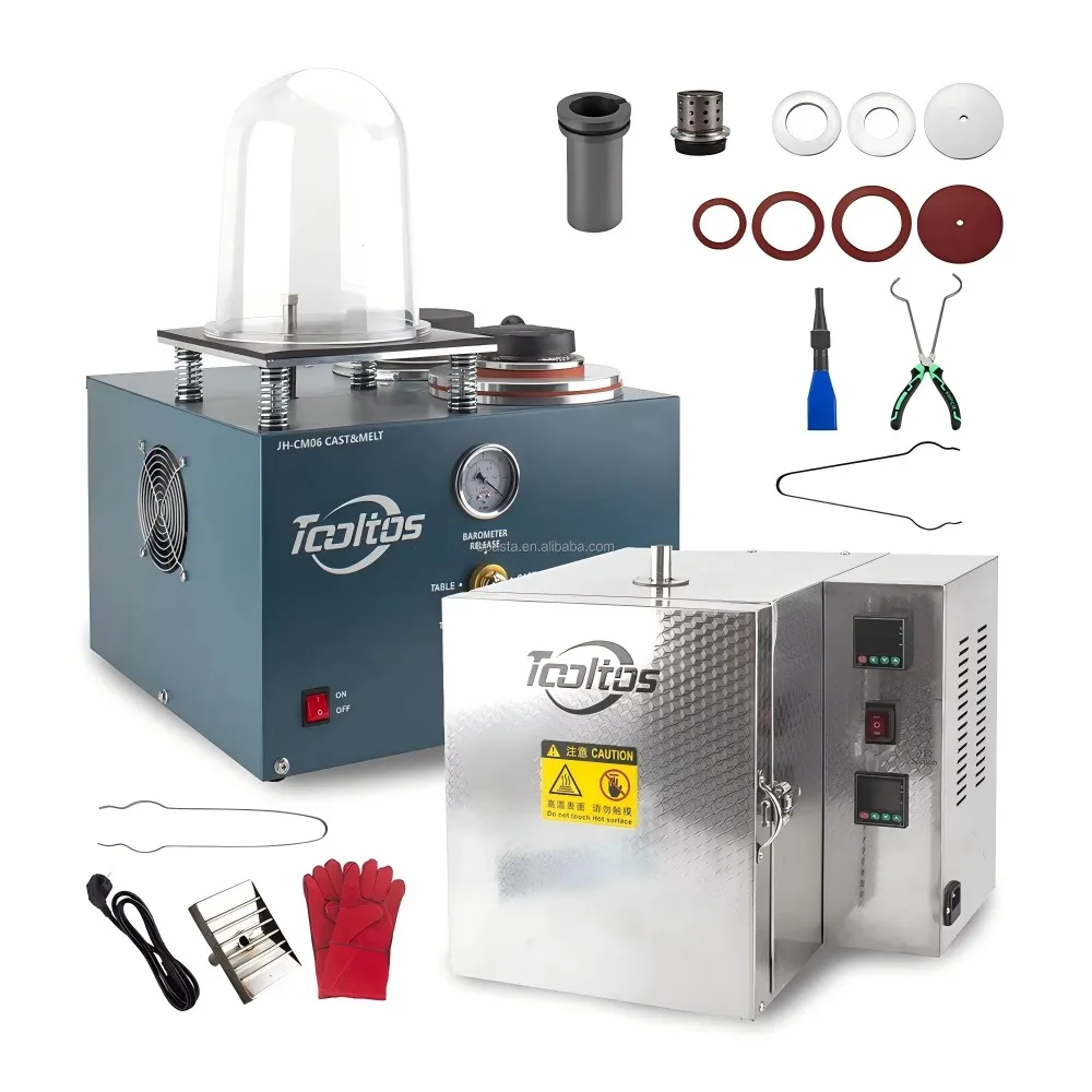 

Boasta 3 in 1 Vacuum Casting Machine with Built-in Pump + Programmable Burnout Furnace Jewelry Lost Wax Casting Equipment Set