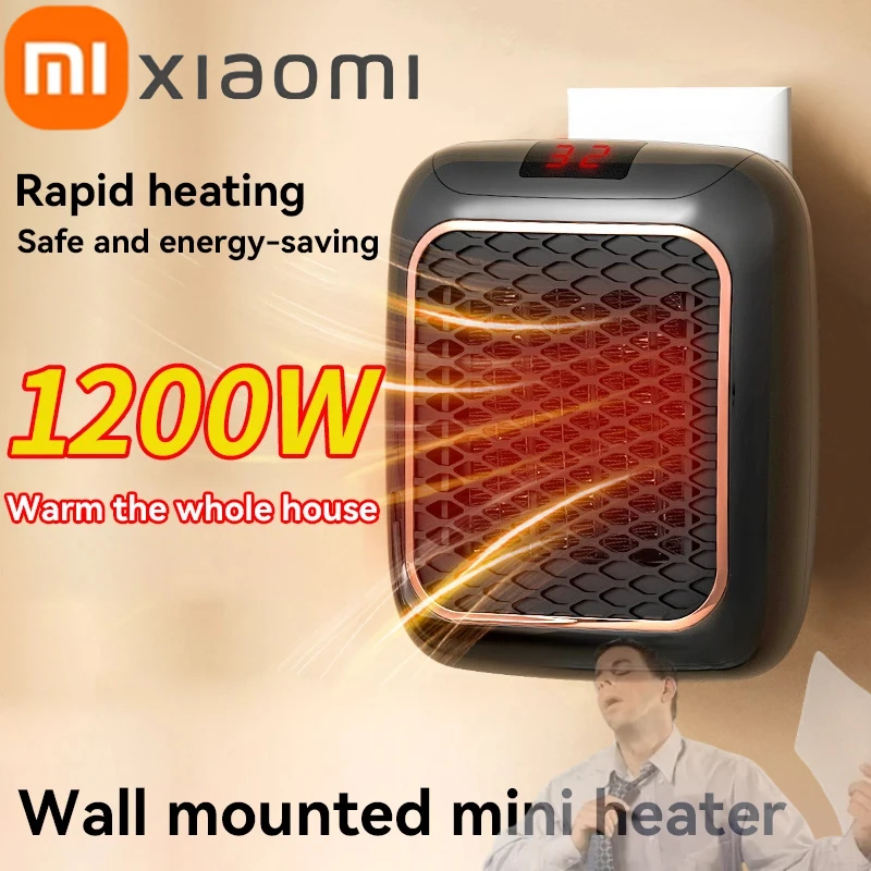 

Электрический обогреватель Xiaomi 1200 Вт, настенная розетка, небольшой обогреватель с регулируемым термостатом, комнатный обогреватель, бытовая техника, нагревательная печь