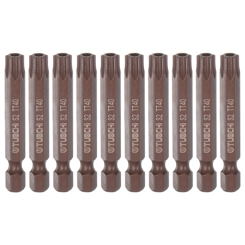 Imagem -02 - Magnetic Segurança Torx Chave de Fenda Bit Hex Haste Bits Chave de Parafuso Ferramentas Manuais T10 T15 T20 T25 T27 T30 T40 10 Pcs