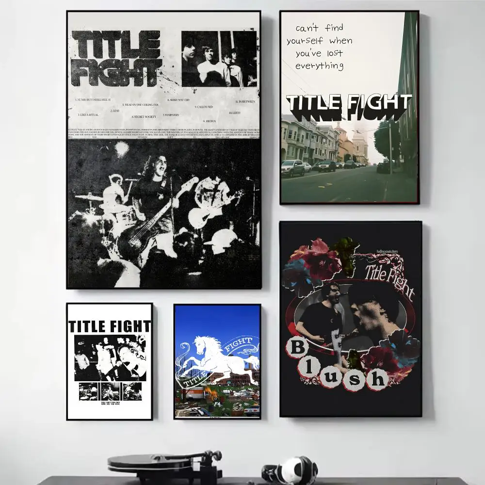 Rock Band T-Title Fight Poster Wall art poster paintings are suitable for clubs living rooms bedroom