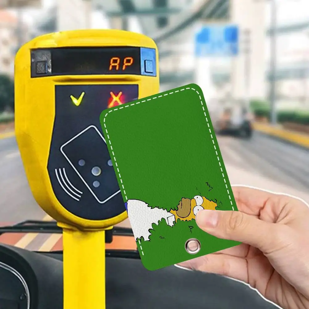 حامل بطاقات سلسلة المفاتيح المستطيل من كارتون The S-Simpsons، حامل بطاقة الائتمان شارة، حامل بطاقة هوية الطالب، غطاء بطاقات الحافلة #3