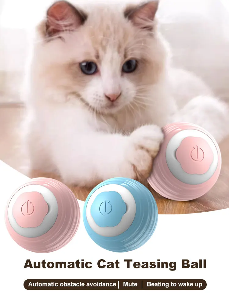 Cat Teaser Ball Cat Interactive Ball Smart Cat Toys Indoor Automatic Rolling Magic Ball Electronic Interactive Cat Toy Cat Game