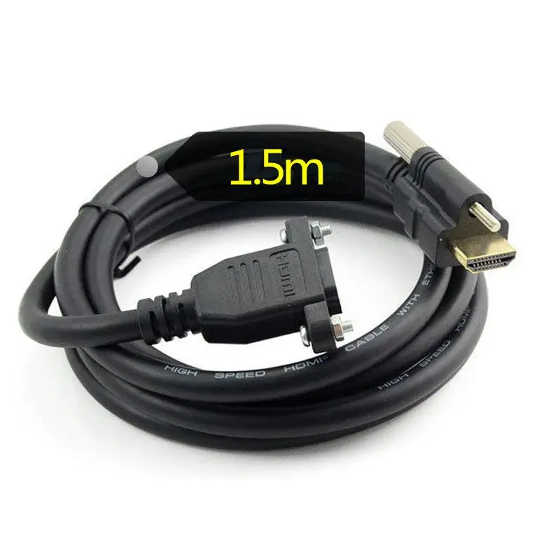 HDMI Compatible High-Definition Cable, HDMI Compatible Male to Female Extension Cable, With Screw Holes to Secure Panel Cable