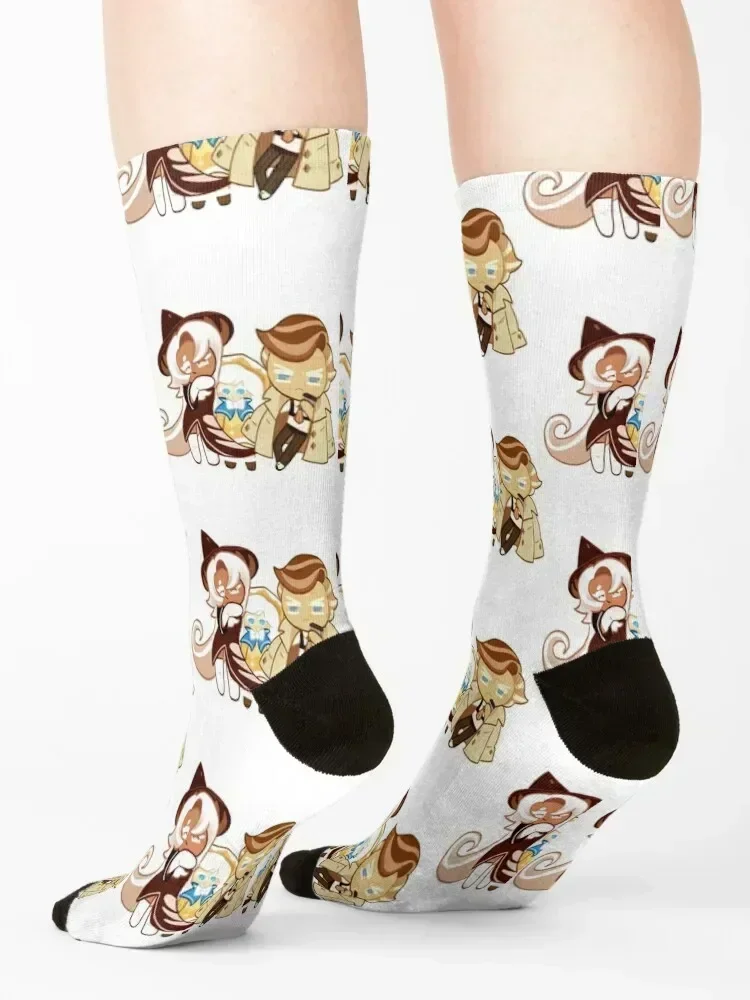 Latte + Creampuff + Almond Cookie Socks heated hiking snow sheer Socks For Men Women's